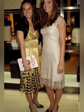 Ted Baker yellow and brown silk midi dress